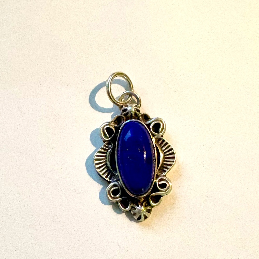 Elegant Lapis Sterling Silver Pendant